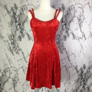 VTG Red Crush Velvet Dress Size Medium